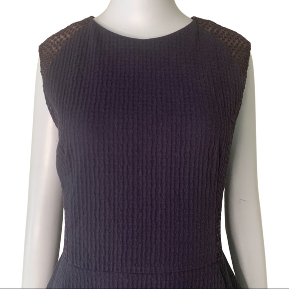 O’2ND Peplum Embroidered Sheer Sleeveless Blue Dress Size 8 - Picture 4 of 15